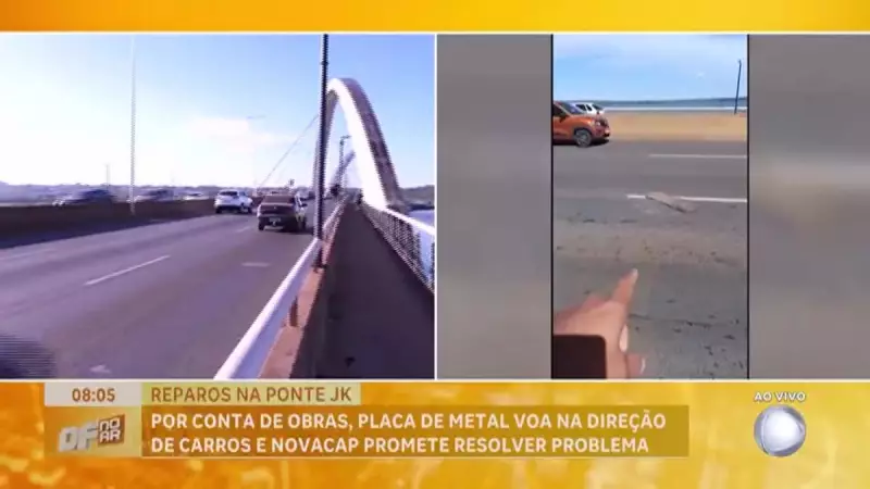 Placa de metal se desprende e quase atinge motorista na Ponte JK, em Brasília — veja o vídeo chocante!