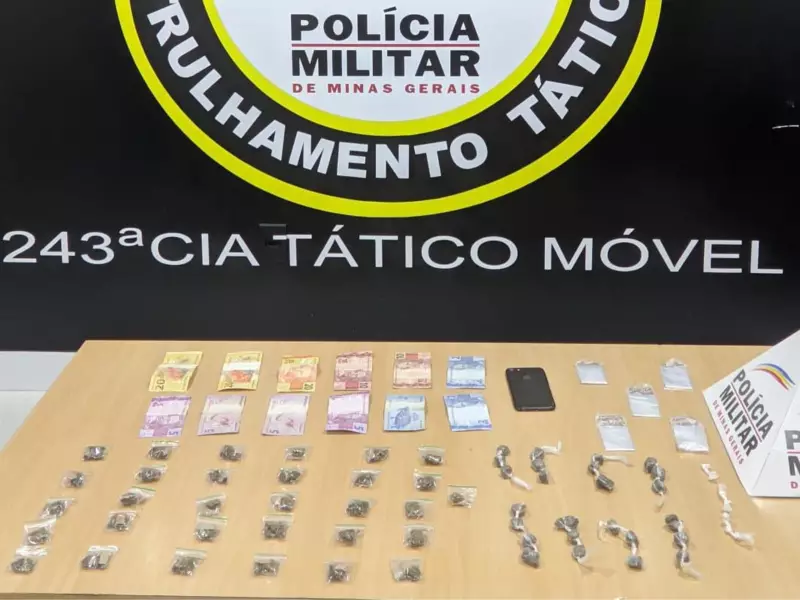 PM vai atender ocorrência de agressão e acaba prendendo suspeito de tráfico em fuga