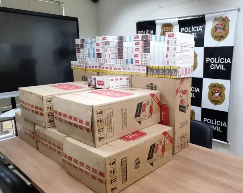 Policia Civil apreende quase 1 milhão de cigarros contrabandeados e prende comerciante em São Pedro