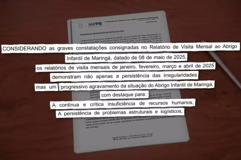 Prefeitura de Maringá foi alertada sobre falhas em abrigo infantil antes de fuga de crianças, revela MP
