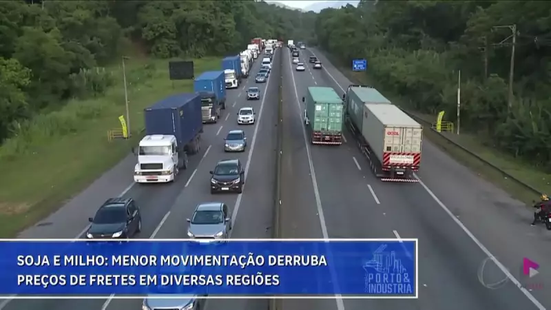 Queda na movimentação de soja e milho derruba preços do frete em várias regiões