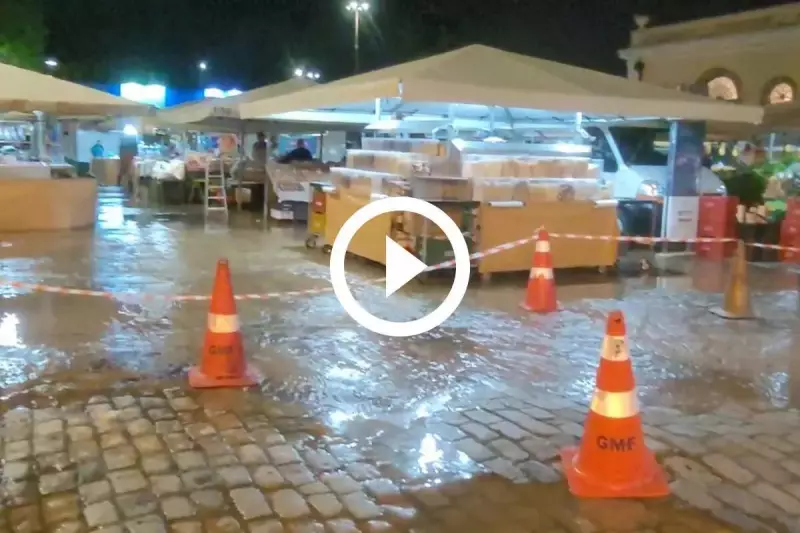 Ruptura de adutora causa alagamento no centro de Florianópolis e interrompe abastecimento de água