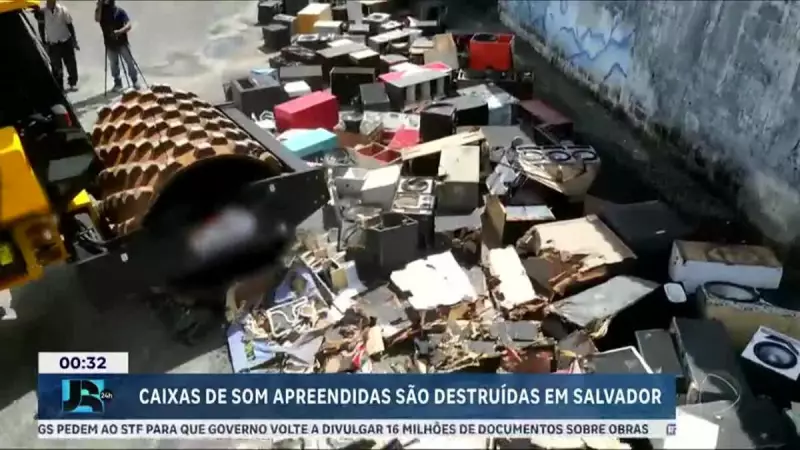 Salvador destrói 3 mil caixas de som apreendidas em ação contra poluição sonora