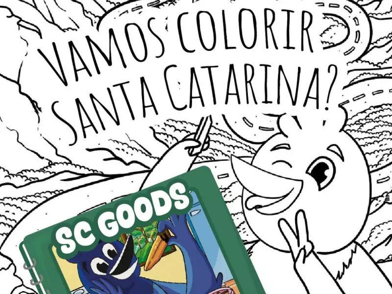 SC lança livro de colorir gratuito inspirado em Bobbie Goods para celebrar cultura catarinense