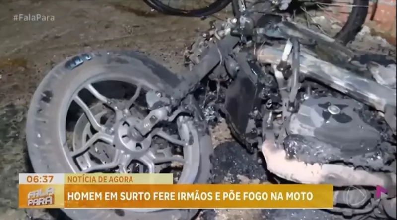 Surto de violência no Guama: homem fere três irmãos e incendeia moto em ataque insano