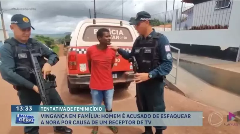 Tentativa de homicídio em família: homem ataca nora com facão por causa de receptor de TV
