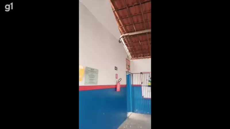 Teto de escola desaba em Tacaratu (PE) e deixa mulher ferida; veja vídeo