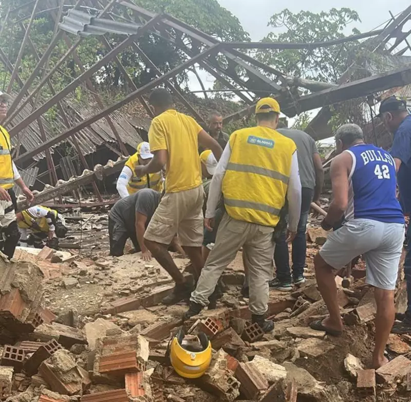 Teto de galpão desaba em estacionamento do Jaraguá em Maceió: veja detalhes