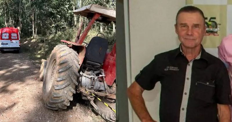 Tragédia em Irineópolis: Homem morre após trator colidir com barranco