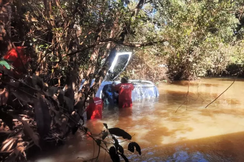 Tragédia em Mato Grosso: carro despenca de ponte e deixa duas vítimas fatais