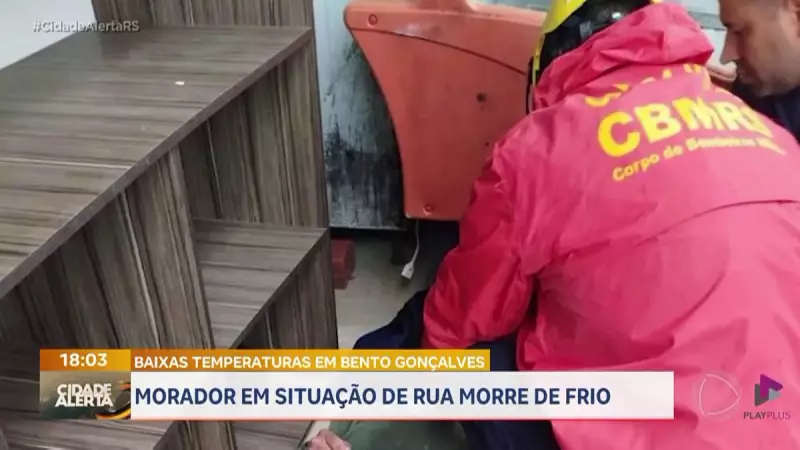 Tragédia no frio intenso: morador de rua morre por hipotermia em Bento Gonçalves