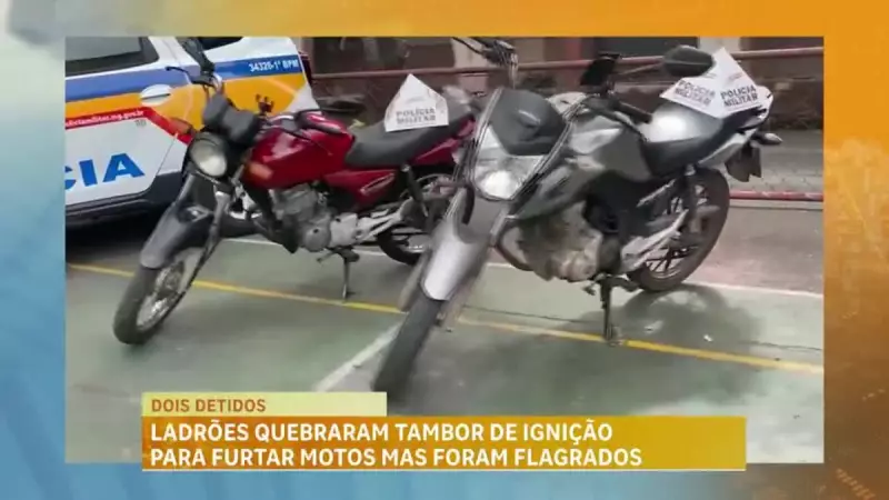 Trio é flagrado por câmeras de segurança tentando furtar motos em BH — veja o vídeo chocante!