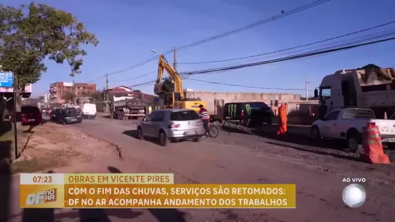 Vicente Pires, DF: Obras de drenagem e pavimentação avançam com novas interdições