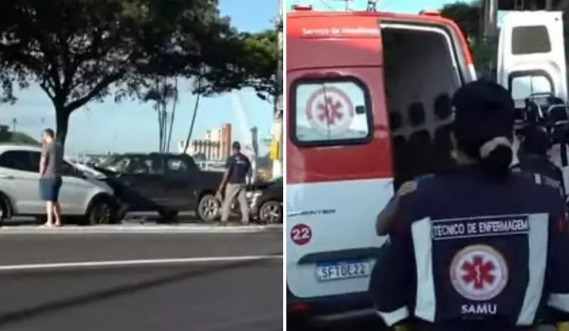 Acidente com três veículos deixa três feridos em avenida movimentada de Vitória