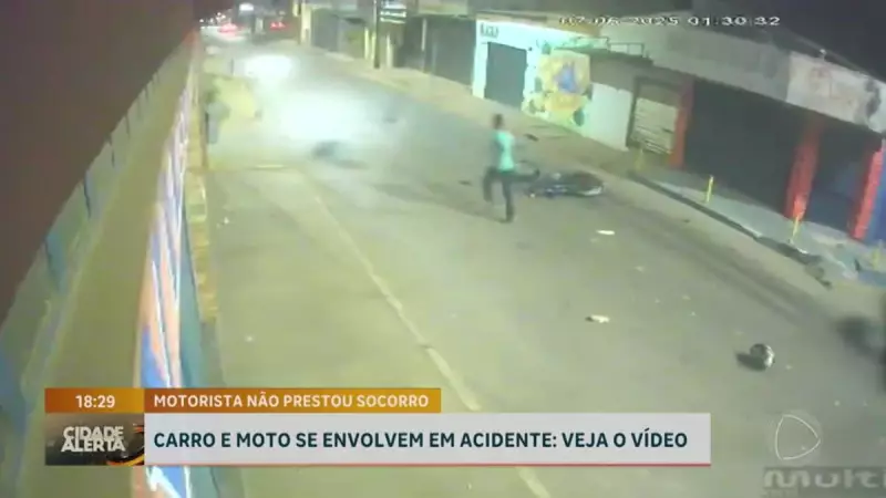 Acidente entre carro e moto em Planaltina-DF: Motorista foge sem prestar socorro