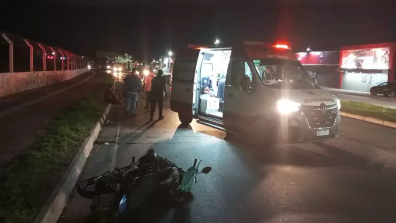 Acidente entre motociclista e ciclista deixa ferido em Várzea Grande