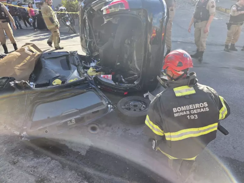 Acidente entre ônibus escolar e carro perseguido pela polícia deixa feridos na Grande BH