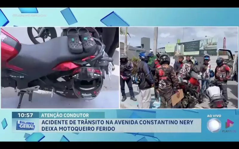 Acidente na Avenida Constantino Nery deixa motoqueiro ferido em Manaus