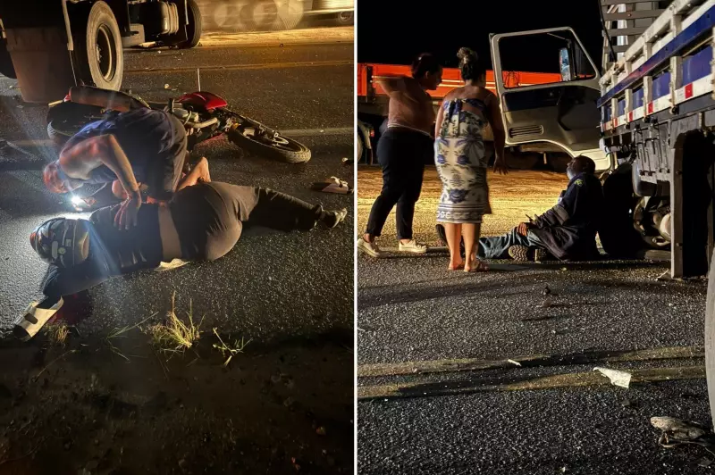 Acidente na BR-356 no Norte Fluminense deixa duas pessoas feridas após colisão entre caminhão, carro e moto