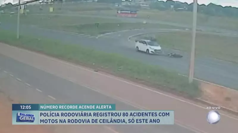 Acidentes com motos disparam na DF-085 em Ceilândia: PRF registra 80 casos em 2025