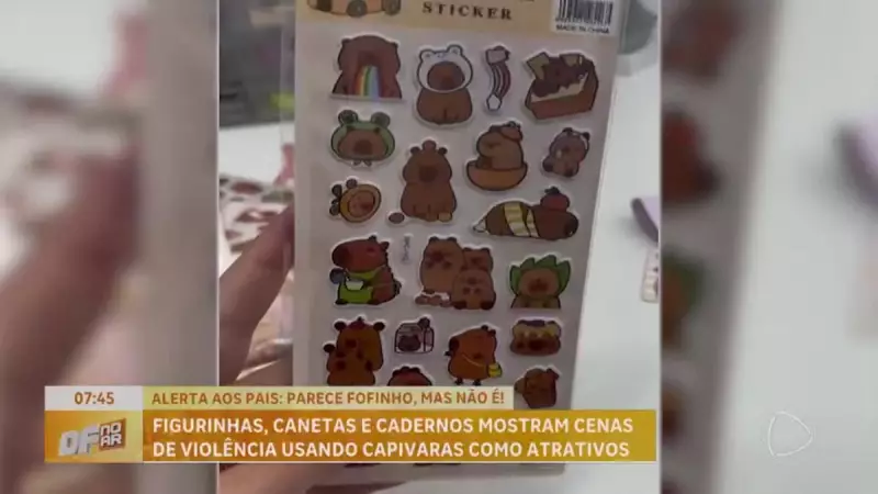 Adesivos de capivara com conteúdo violento assustam pais e geram alerta