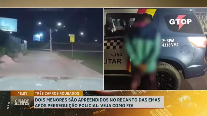 Adolescentes roubam carros no DF e são pegos em perseguição policial emocionante