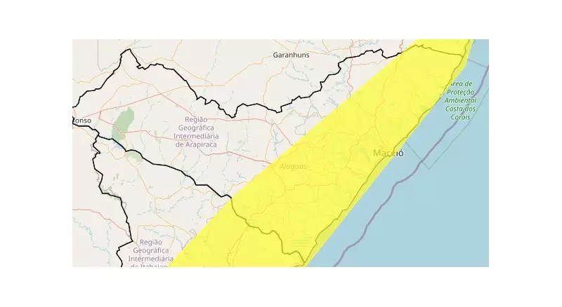 Alerta em Alagoas: 64 municípios em risco com previsão de chuvas intensas e ventos fortes