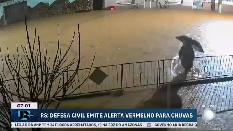 Alerta vermelho para chuvas intensas no Rio Grande do Sul: Defesa Civil emite aviso urgente