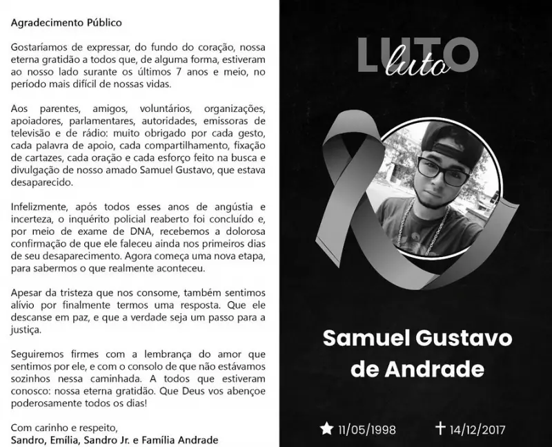 Após 7 anos de buscas, família descobre que jovem desaparecido em SP foi enterrado como indigente