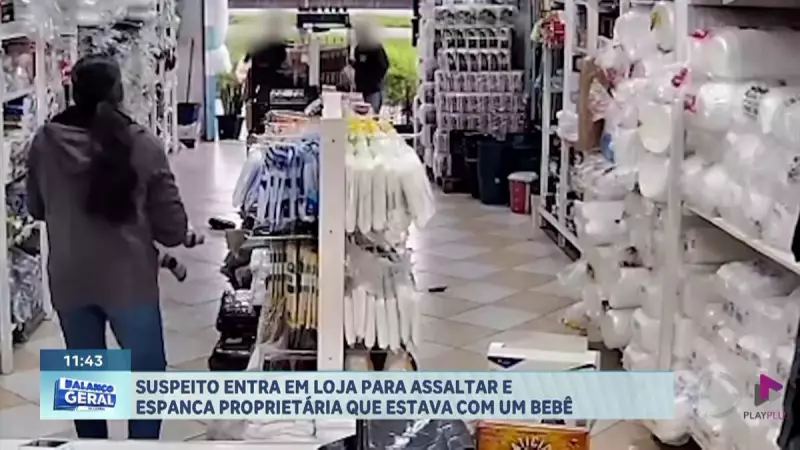 Assaltante agride mãe com bebê no colo durante roubo em Itanhaém, SP