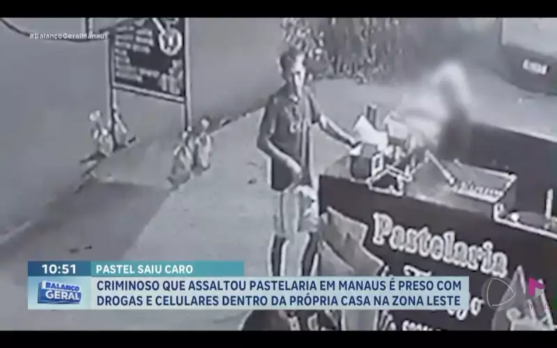 Assaltante de pastelaria é preso com drogas e celulares em Manaus: veja detalhes