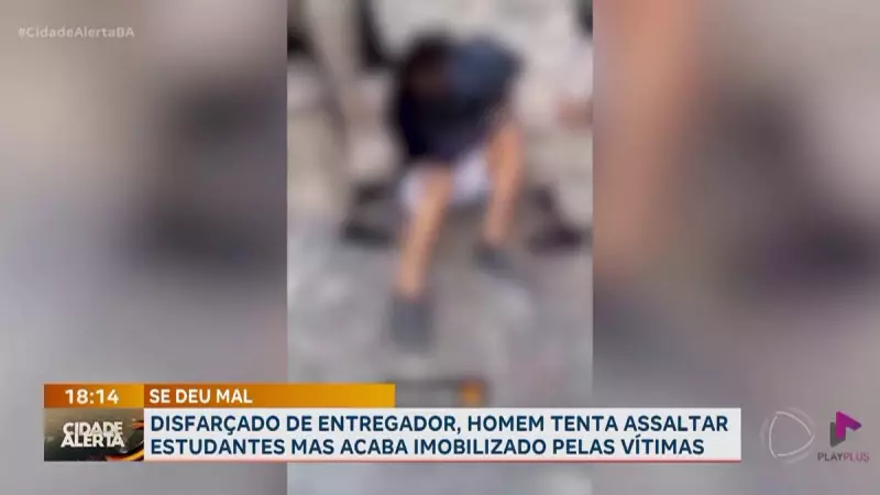 Assaltante disfarçado de entregador é imobilizado por estudantes em Salvador