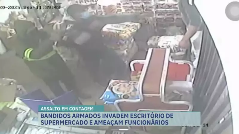 Assalto a Supermercado em Contagem: Homens Armados Ameaçam Funcionários em Cena de Terror