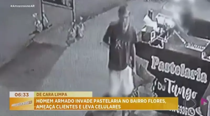 Assalto em pastelaria expõe insegurança no bairro Flores, em Manaus