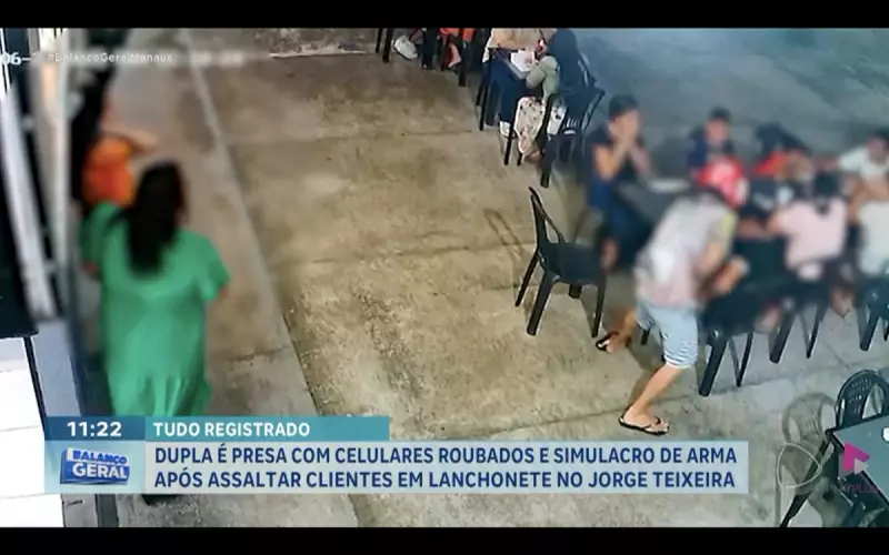 Assalto violento em lanchonete choca Zona Leste de Manaus: clientes são rendidos por criminosos