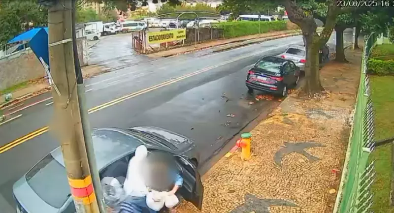 Avó e neta são arrancadas à força de carro durante assalto chocante em Campinas; veja o vídeo