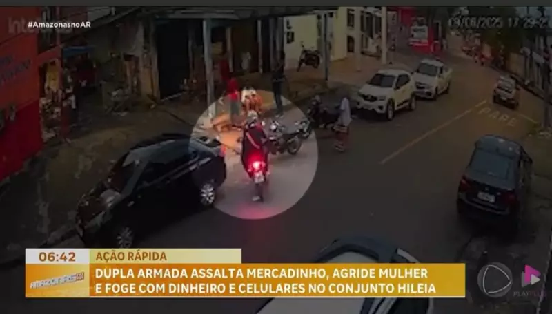 Bandidos se passam por clientes e assaltam mercadinho em Manaus: veja detalhes