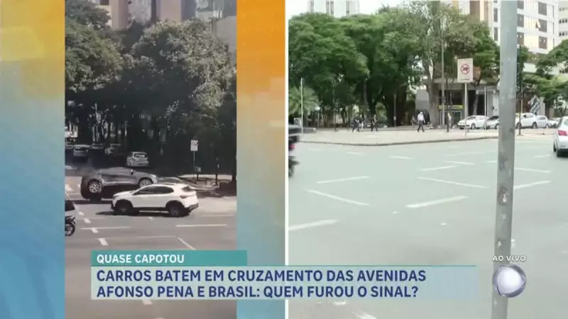 Batida entre carros em cruzamento movimentado de BH acende alerta sobre sinalização