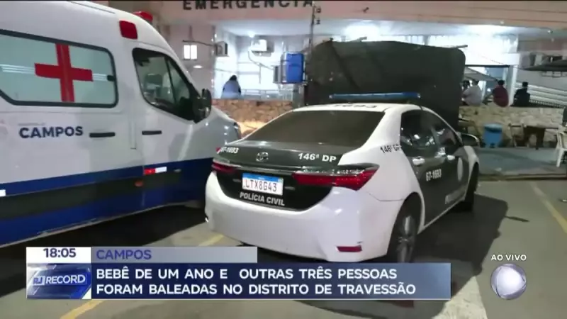 Bebê de 1 ano e mais três pessoas são baleadas em Campos dos Goytacazes: tragédia choca RJ