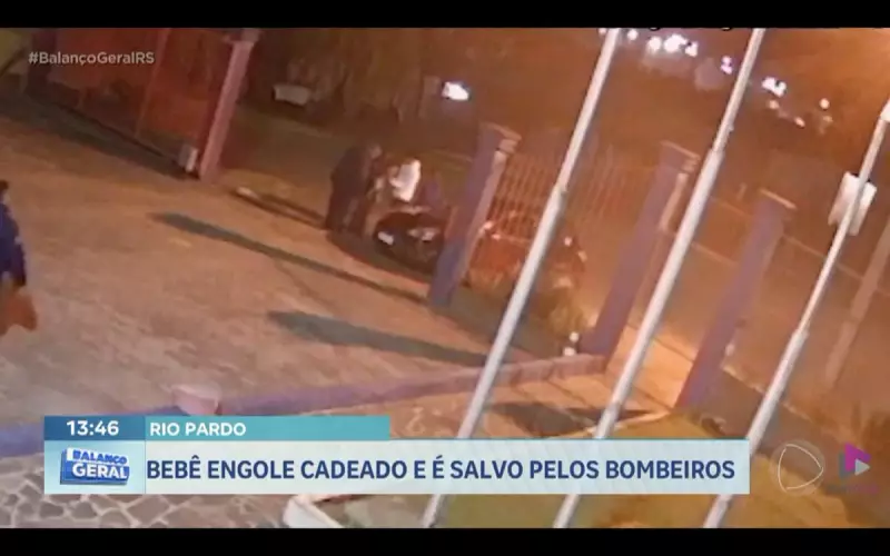 Bebê engole cadeado em Rio Pardo (RS) e é salvo por bombeiros em ação dramática