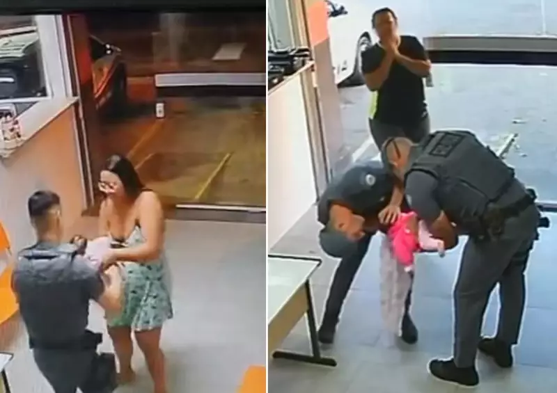 Bebê fica roxa e é salva por policiais em duas ocasiões: 'Sem eles, não teria sobrevivido', diz mãe