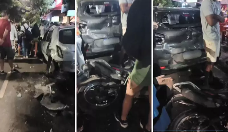 BMW descontrolada atinge banca de revistas e outros cinco carros em Jardim da Penha