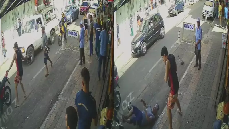 Briga no trânsito termina em violência: homem desmaia após troca de golpes com capacetes no Ceará