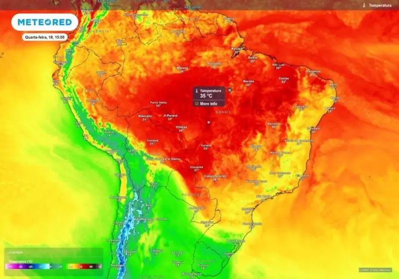 Calor extremo e umidade crítica assolam o Centro-Oeste nesta quarta-feira (18)