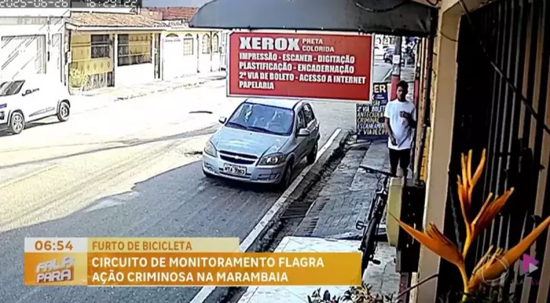 Câmeras de segurança flagram furto de bicicleta em conjunto habitacional — veja o vídeo