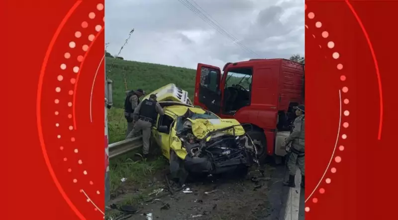 Caminhão colide com viatura da PM parada no acostamento da BR-101 em Alagoas