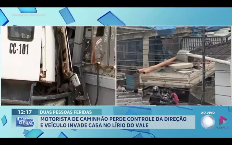 Caminhão invade residência no Lírio do Vale e deixa duas crianças e motorista feridos em Manaus