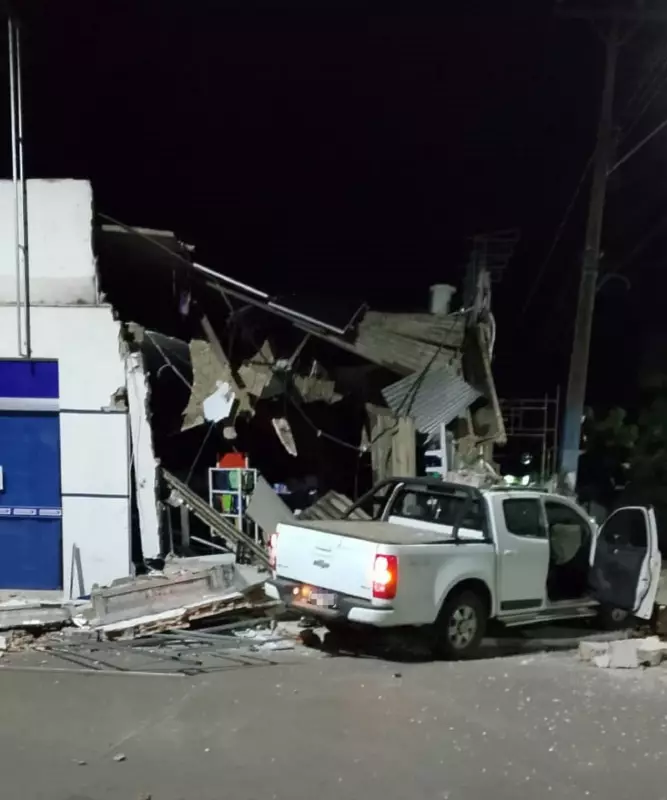 Caminhonete colide com farmácia e causa destruição parcial em Tocantins