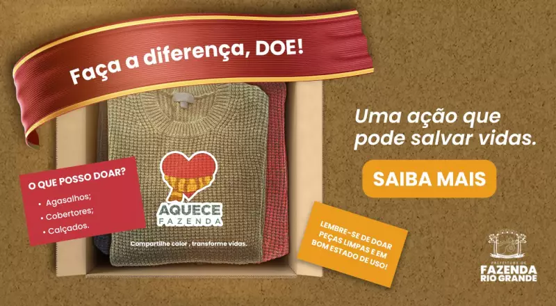 Campanha 'Aquece Fazenda' recebe doações de roupas novas e usadas em Fazenda Rio Grande