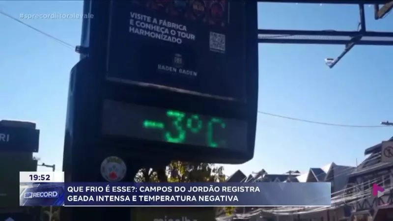 Campos do Jordão registra geada intensa com temperaturas abaixo de zero — veja imagens impressionantes